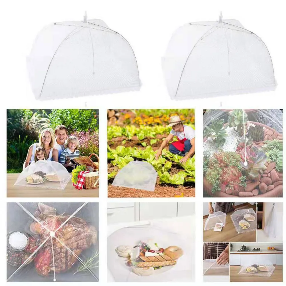 Foldable Food Mesh Cover Fly Anti Mosquito Pop-Up Food Cover Umbrella Meal Vegetable Fruit Breathable Cover Kitchen Accessories