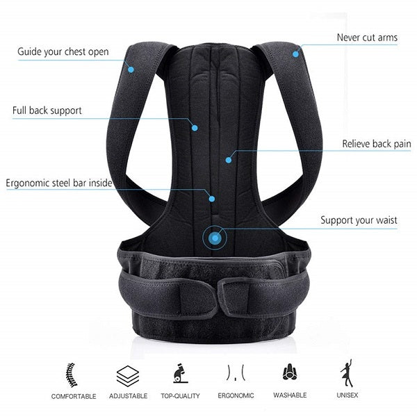 Adjustable Back Posture Corrector for Men & Women – Comfortable & Breathable Support Brace