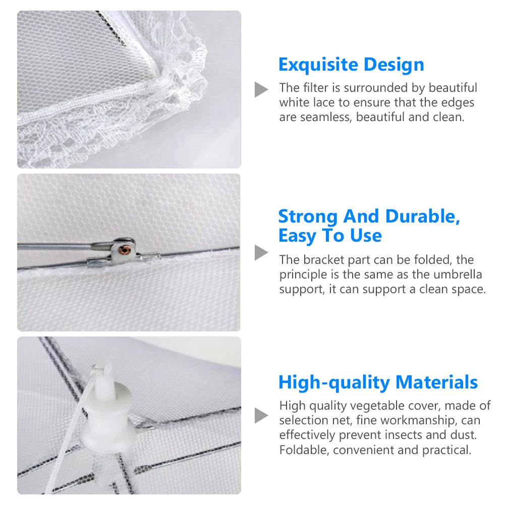 Foldable Food Mesh Cover Fly Anti Mosquito Pop-Up Food Cover Umbrella Meal Vegetable Fruit Breathable Cover Kitchen Accessories