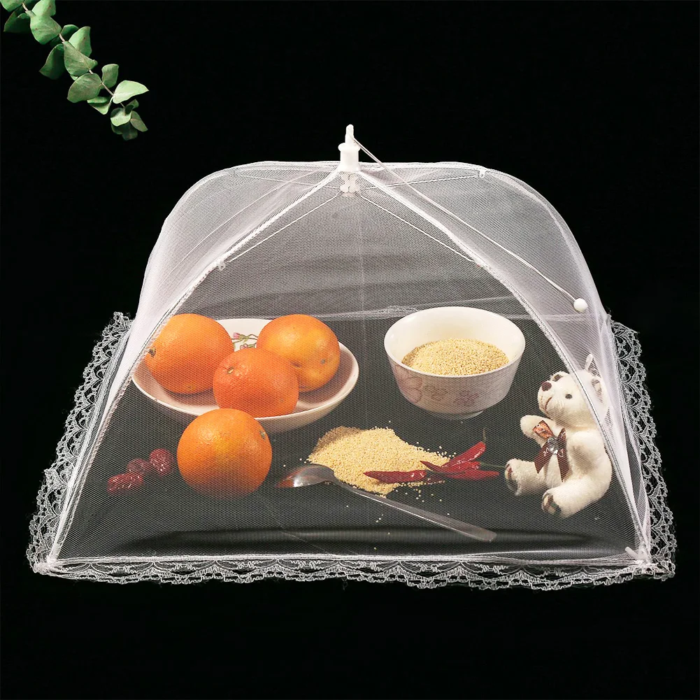 Foldable Food Mesh Cover Fly Anti Mosquito Pop-Up Food Cover Umbrella Meal Vegetable Fruit Breathable Cover Kitchen Accessories